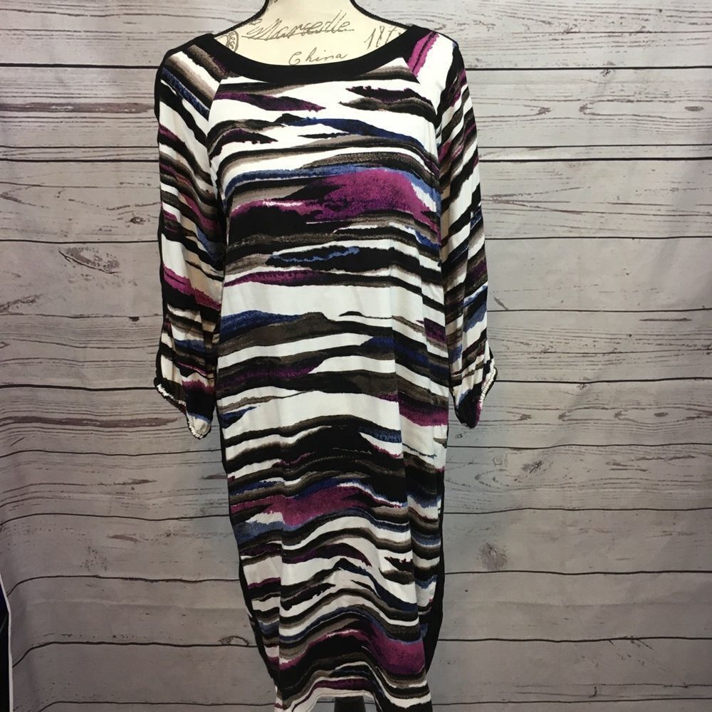 A71-Daisy Fuentes 3/4 length sleeve‎ dress size med